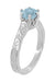 Platinum Art Deco Filigree Scrolls 1 Carat Aquamarine Engraved Crown Engagement Ring