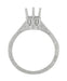 Art Deco 1/3 Carat Crown Filigree Scrolls Engagement Ring Setting in Platinum