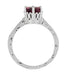 Platinum Art Deco Filigree Scrolls 1.5 Carat Rhodolite Garnet Crown Solitaire Engagement Ring