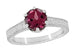 Platinum Art Deco Filigree Scrolls 1.5 Carat Rhodolite Garnet Crown Solitaire Engagement Ring