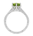 Platinum Engraved Scrolls Art Deco Filigree Crown Solitaire 1.50 Carat Peridot Engagement Ring