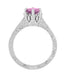 Platinum Scrolls Art Deco Filigree 1 Carat Pink Sapphire Solitaire Crown Engagement Ring