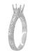 Art Deco 1/3 Carat Crown Scrolls Filigree Engagement Ring Setting in Platinum