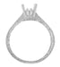 Art Deco 1/3 Carat Crown Scrolls Filigree Engagement Ring Setting in Platinum