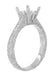 Art Deco 1.50 - 1.75 Carat Crown Filigree Scrolls Engagement Ring Setting in Palladium
