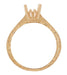 Art Deco 1/2 Carat Crown Scrolls Filigree Engagement Ring Setting in 14 Karat Rose Gold
