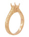 Art Deco 1/2 Carat Crown Scrolls Filigree Engagement Ring Setting in 14 Karat Rose Gold
