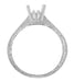 Art Deco 3/4 Carat Scroll Engraved Castle Filigree Engagement Ring Setting in White Gold