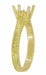 Yellow Gold Art Deco Scrolls Filigree Crown 1.50 - 1.75 Carat Engagement Ring Setting - 14K or 18K