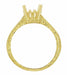 Yellow Gold Art Deco Scrolls Filigree Crown 1.50 - 1.75 Carat Engagement Ring Setting - 14K or 18K