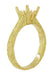 Yellow Gold Art Deco Scrolls Filigree Crown 1.50 - 1.75 Carat Engagement Ring Setting - 14K or 18K