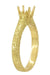 Art Deco Yellow Gold Carved Scrolls Filigree Castle 1/2 Carat Engagement Ring Setting