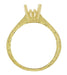 Art Deco Yellow Gold Carved Scrolls Filigree Castle 1/2 Carat Engagement Ring Setting
