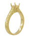 Yellow Gold Solitaire Art Deco Vintage 3/4 Carat Crown Scrolls 4 Prong Filigree Engagement Ring Setting 14K or 18K - R199PRY75
