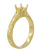 Yellow Gold Art Deco 3/4 Carat Crown Scrolls Filigree Engagement Ring Setting
