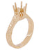 Filigree Scrolls Art Deco 1.25 - 1.50 Carat Crown Engagement Ring Setting in 14 Karat Rose ( Pink ) Gold