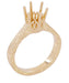 Filigree Scrolls Art Deco 1.25 - 1.50 Carat Crown Engagement Ring Setting in 14 Karat Rose ( Pink ) Gold