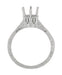 Side Scroll Engraving and FIligree Crown with 6 Prongs - Art Deco White Gold 3/4 Carat Vintage Engagement Ring Setting - R199W75