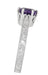 Art Deco Scrolls Regal Filigree Crown Solitaire Amethyst Engagement Ring in 18 Karat White Gold