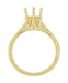 Art Deco Yellow Gold 1 Carat Crown Filigree Scrolls Engagement Ring Setting - 14K or 18K
