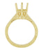 Yellow Gold 1.25 - 1.50 Carat Crown Filigree Scrolls Art Deco Engagement Ring Setting - 14K or 18K