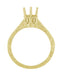 1/3 Carat Crown Filigree Scrolls Art Deco Engagement Ring Setting in Yellow Gold - 14 Karat or 18 Karat