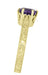Art Deco Carved Scrolls Filigree Crown Solitaire Amethyst Engagement Ring in 18 Karat Yellow Gold