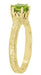 Art Deco Crown Filigree Scrolls 1.25 Carat Peridot Engagement Ring in 18 Karat Yellow Gold