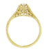 Art Deco Filigree Dainty Diamond Promise Ring in 14 Karat Yellow Gold