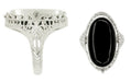 Edwardian Filigree Flip Ring with Carnelian Shell Cameo and Black Onyx in 14 Karat White Gold