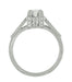 Art Deco 1/2 Carat Diamond Engraved Scrolls Castle Engagement Ring in Platinum
