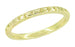 1930's Yellow Gold Art Deco 2mm Wide Thin Hand Carved Wheat Wedding Band