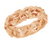 Rose Gold Calla Lilies Filigree Wedding Band - Mid Century Modern Floral Wide Wedding Ring