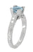 Art Deco 1 Carat Aquamarine and Diamonds Engraved Engagement Ring in Platinum