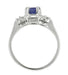 Sapphire and Diamonds Platinum Antique Engagement Ring