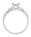 Mid Century Vintage Style Solitaire 1/3 Carat Engagement Ring Mounting in White Gold - 10K or 14K