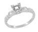 Mid Century Vintage Style Solitaire 1/3 Carat Engagement Ring Mounting in White Gold - 10K or 14K