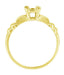 Mid Century 1/3 Carat Solitaire Engagement Ring Setting in Yellow Gold | 4.5mm Round Stone Mount