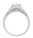 Art Deco Ansonia Filigree Diamond Engagement Ring in Platinum
