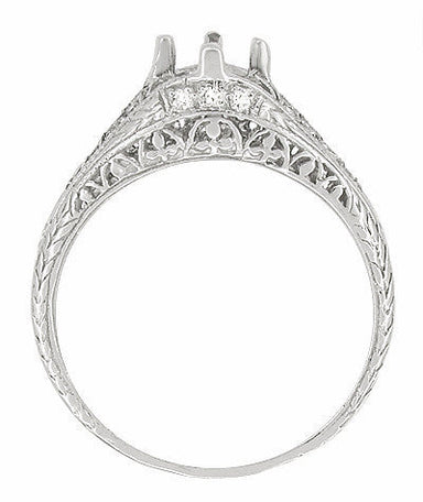 Art Deco 2/5 Carat Diamond Ansonia Filigree Engagement Ring Setting in Platinum | 5mm