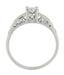 Beresford Art Deco Filigree Solitaire Engraved Diamond Engagement Ring in Platinum