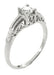 Beresford Art Deco Filigree Solitaire Engraved Diamond Engagement Ring in Platinum