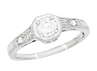 Mayfair Art Deco Platinum Filigree Diamond Engagement Ring