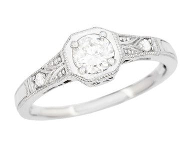 Mayfair Art Deco Platinum Filigree Diamond Engagement Ring