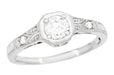 Mayfair Filigree Art Deco Diamond Engagement Ring in White Gold