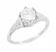 Art Deco Platinum Crown of Leaves Filigree Solitaire Engagement Ring Setting for a 3/4 Carat Round Stone
