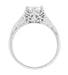 Art Deco Platinum Crown of Leaves Filigree Solitaire Engagement Ring Setting for a 3/4 Carat Round Stone