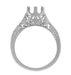Art Deco 3/4 - 1 Carat Crown of Leaves Filigree Solitaire Engagement Ring Mounting in 14 or 18 Karat White Gold
