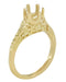 1/4 - 1/3 Carat 14K or 18K Yellow Gold Crown of Leaves Art Deco Filigree Engagement Ring Setting