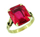 Antique Created Ruby Ring in 14 Karat Gold - Scissors Cut